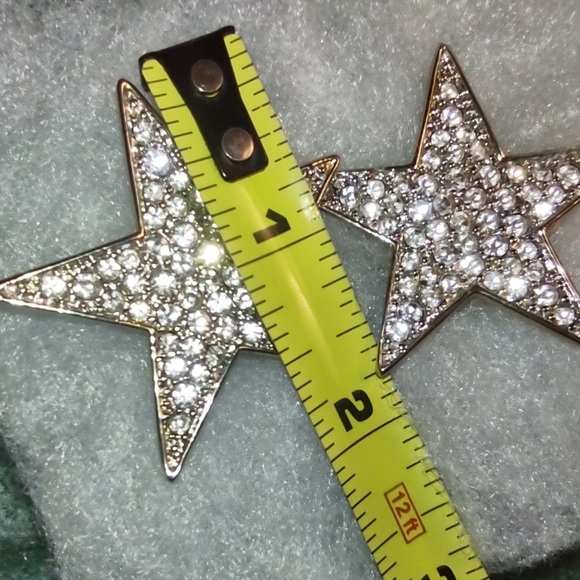 Crystal Encrusted Star Clip-on Earrings - Picture 9 of 12